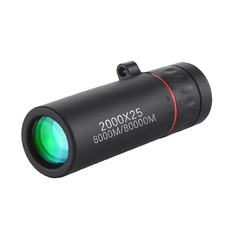 Outdoor 2000x25 HD Monoculaire Telescoop Mini Draagbare Mobiele Telefoon Telescoop met Houder Camping Jacht Birdwatching Telescopen