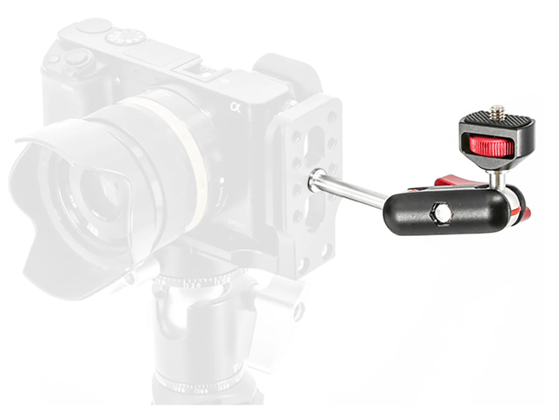 360-Stativ-Adapter für Magic Arm, Dual-Kugelkopf, 1/4 Zoll Schraube, Gelenkanschluss für Kamerakäfig, Monitorständer, LED-Lichthalter – Detail 18