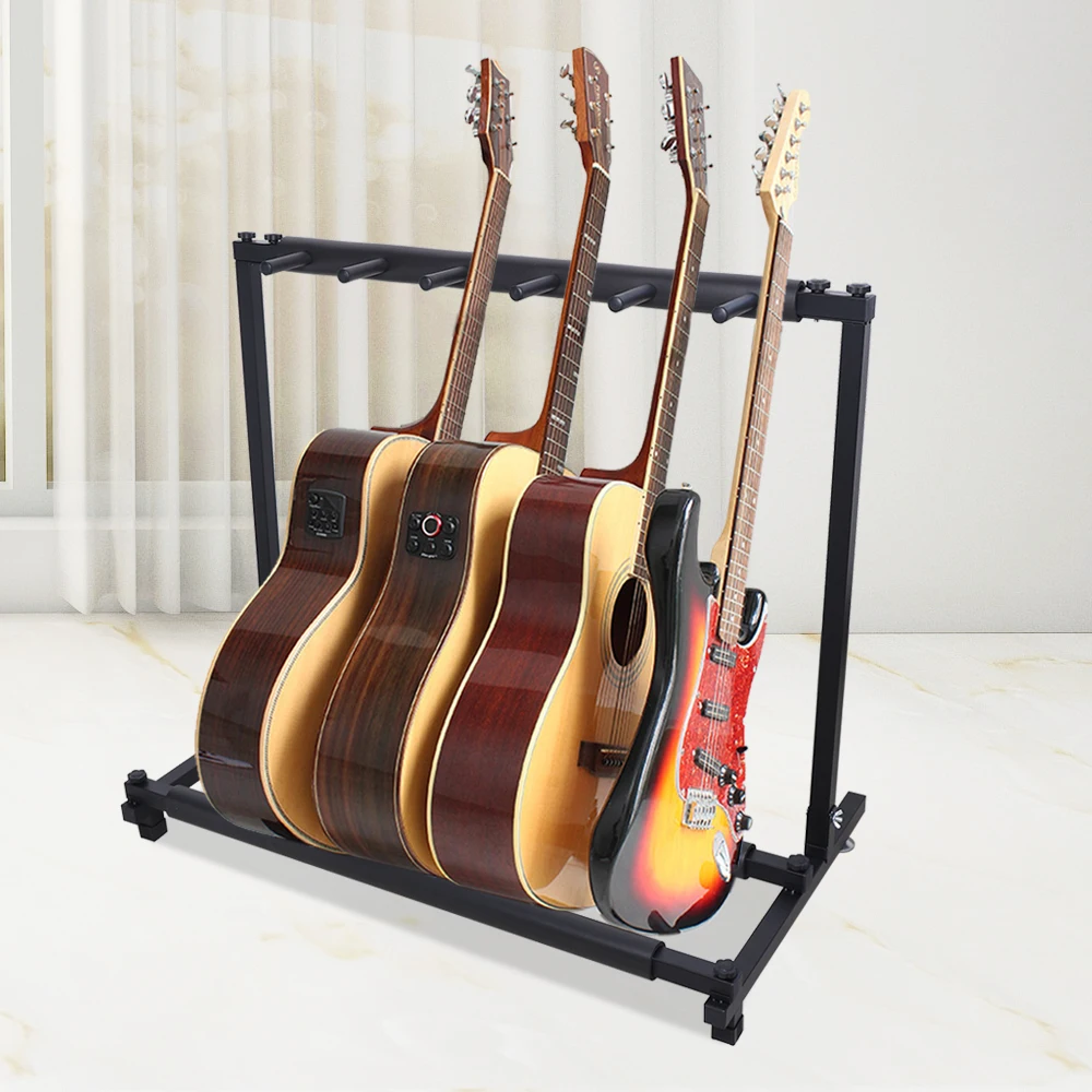 Guitar Stand Multiple 5 Compartments for Acoustic Guitar, Western Guitar, Electric Guitars, Multiple Guitar Stand