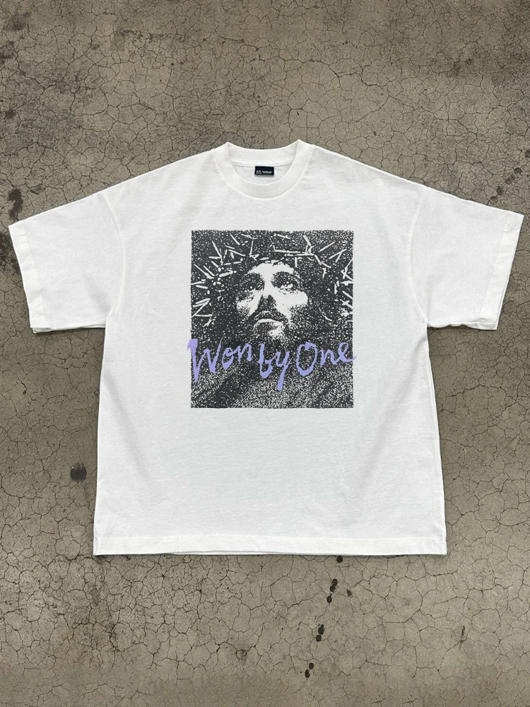 

Religious Art Wind Restoring Ancient Ways Like Printing Short Sleeve T-shirt Men and Women on The Oversize Half-length Sleeves