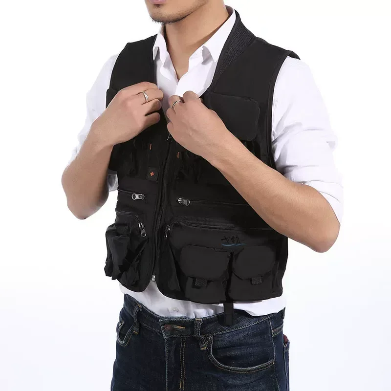 for Fishing Vest Men Women Outdoor Multi Pocket Photography Hiking Tactical Running Tooling