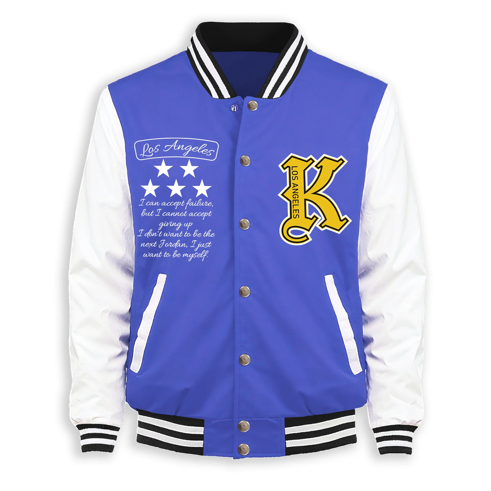 

Usa Letter K And Pentagram Jacket Men Street Colour Fleece Baseball Jersey Fashion Casual Coat Autumn Loose Mans Retro Clothing