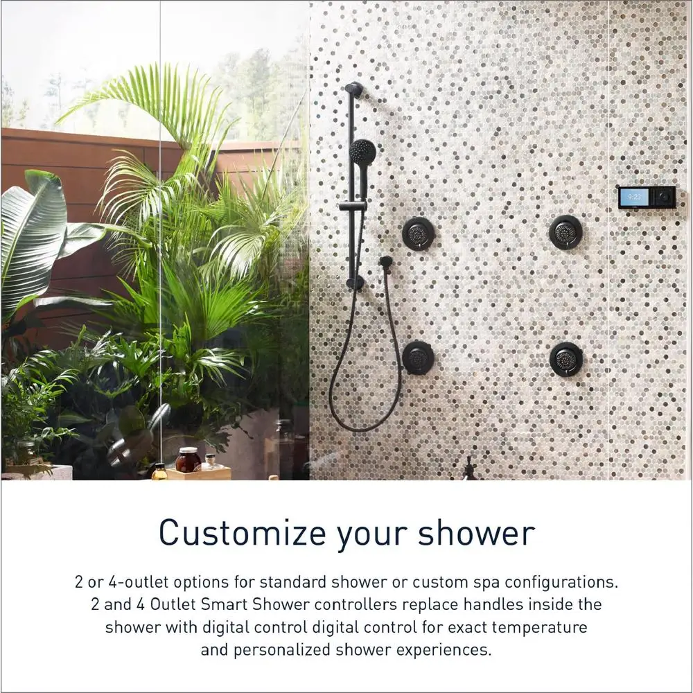 Digital Thermostatic Shower Valve 2-Outlet Control Smart Shower System 1/2