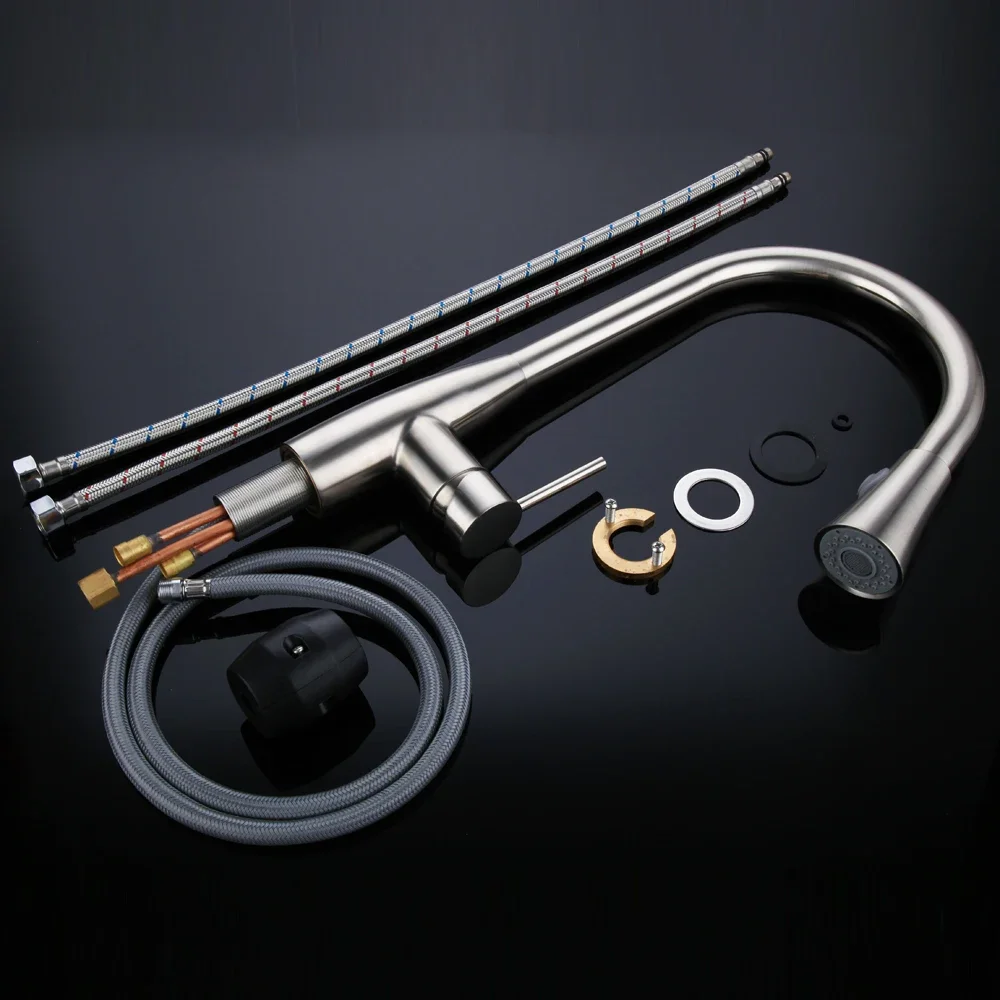 Kitchen Faucet sus 304 Stainless Steel pull out kichen mixer tap 40108