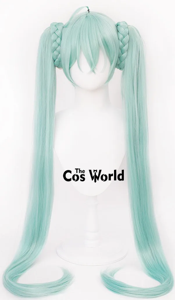 VOCALOID Miku Flower Fairy Nemophila 110cm Long Straight Anime Cosplay Wigs Fiber Heat Resistant Synthetic Hair + Wig Cap