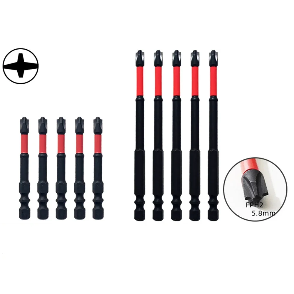 

10-Piece FPH2 Screwdriver Bit Set, 65/110mm Recessed Non-Slip Magnetic Screwdriver Bits For Electricians