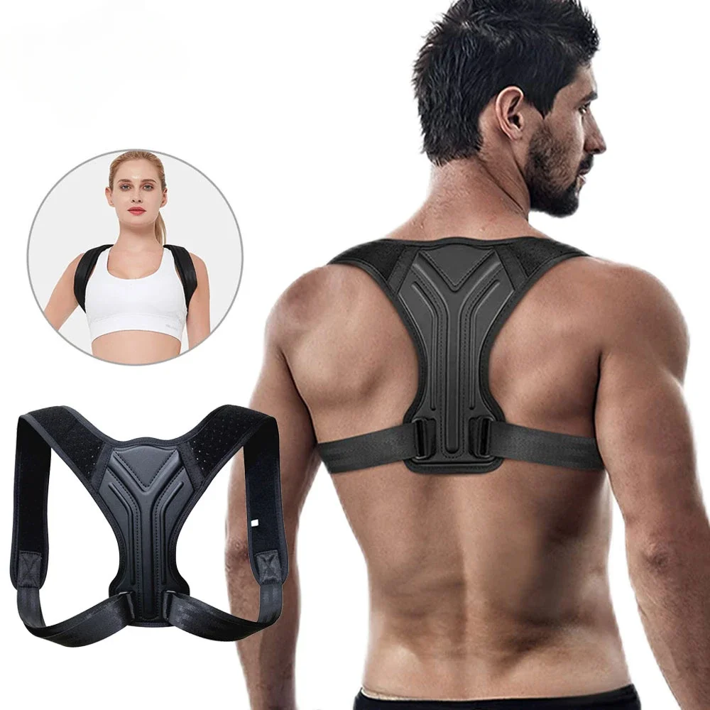 

Adjustable Back Shoulder Posture Corrector Belt Clavicle Spine Pain Relief Support Reshape Your Body Home Office Back Neck Brace