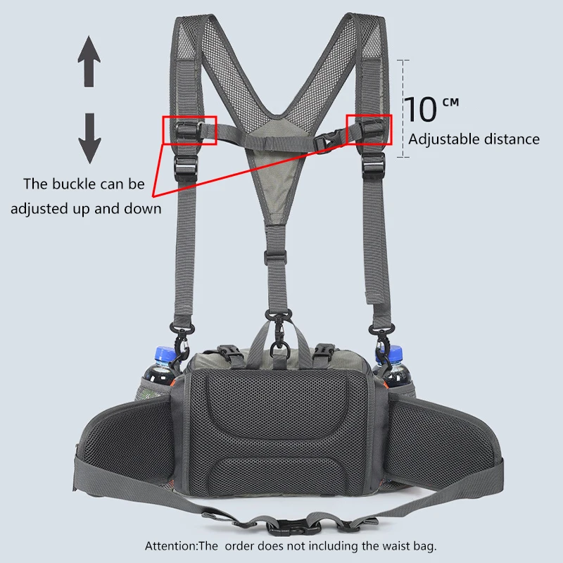 Correa de senderismo para acampar al aire libre, accesorios ergonómicos de oso trasero, correas transpirables de poliamida para correr con hebillas ajustables