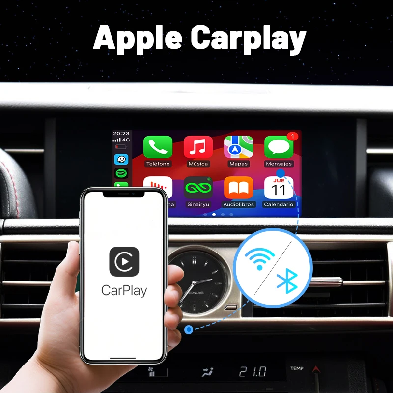 Sinairyu Wireless CarPlay Android Auto Interface for Lexus IS 2014-2019, with Mirror Link AirPlay Car Play Functions AHD camera