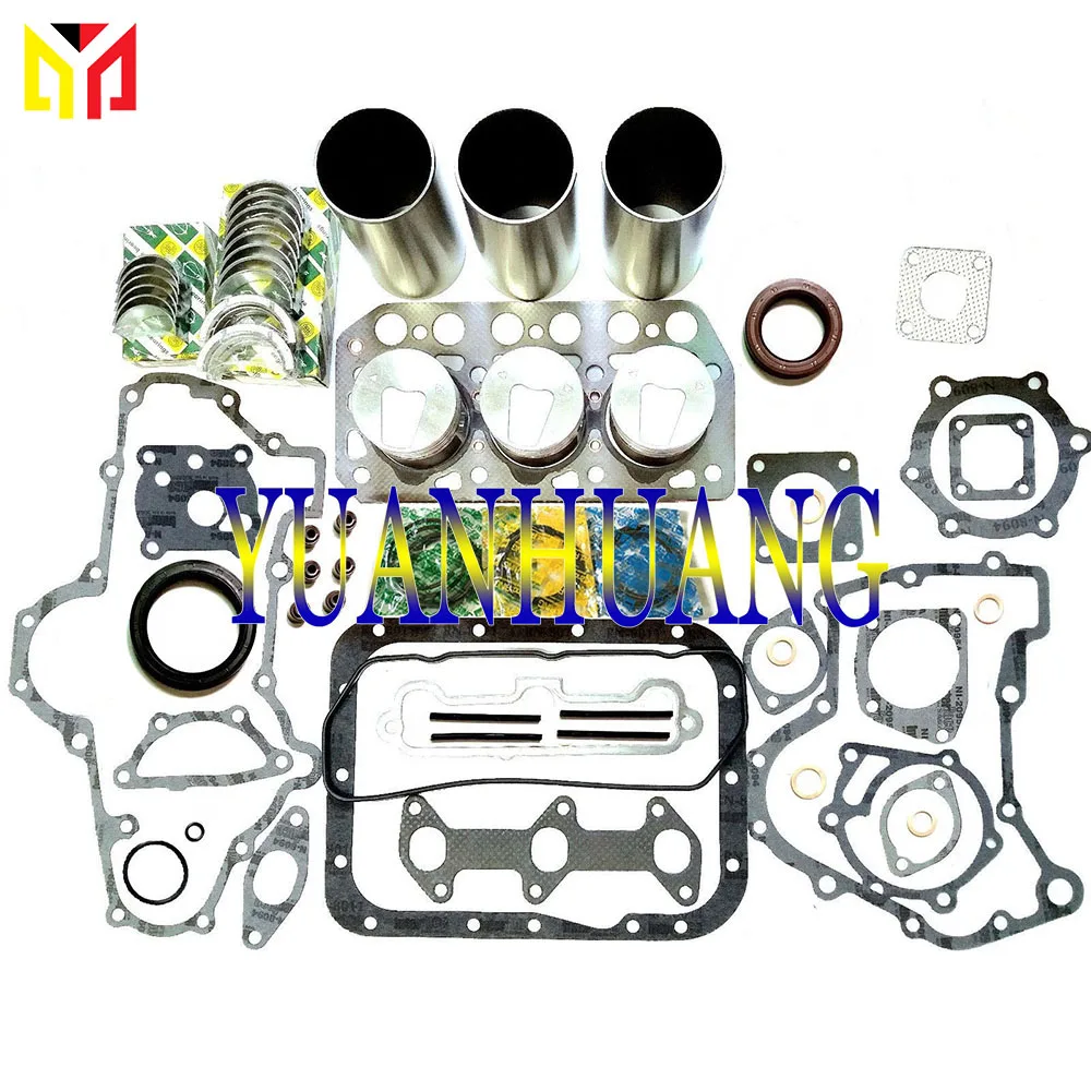 For Kubota D1105 Overhaul Rebuild Kit Piston Rings Cylinder Liner Full Gasket Set Engine Parts 16292-21110 78*2HK+1.5+4mm