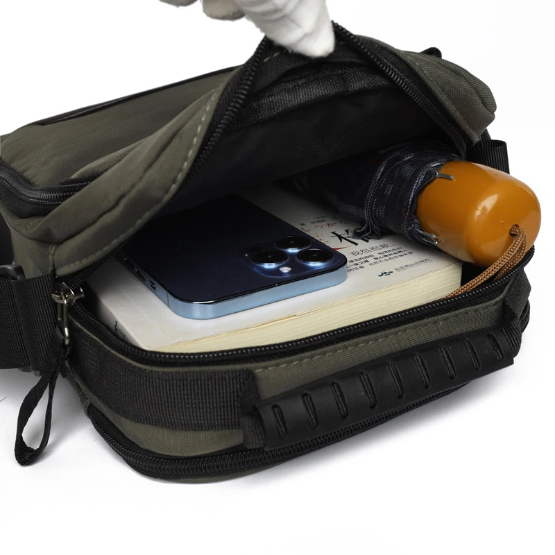 Men Shoulder Bag Waterproof Crossbody Bags with Bottle Pocket Multifunctional Outdoor Travel Pack Large Capacity Oxford Handbag