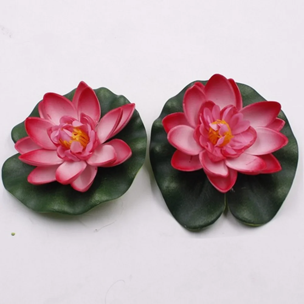 1PC Artificial Lotus Water Lily Floating Flower Pond Tank Plant Ornament 10cm