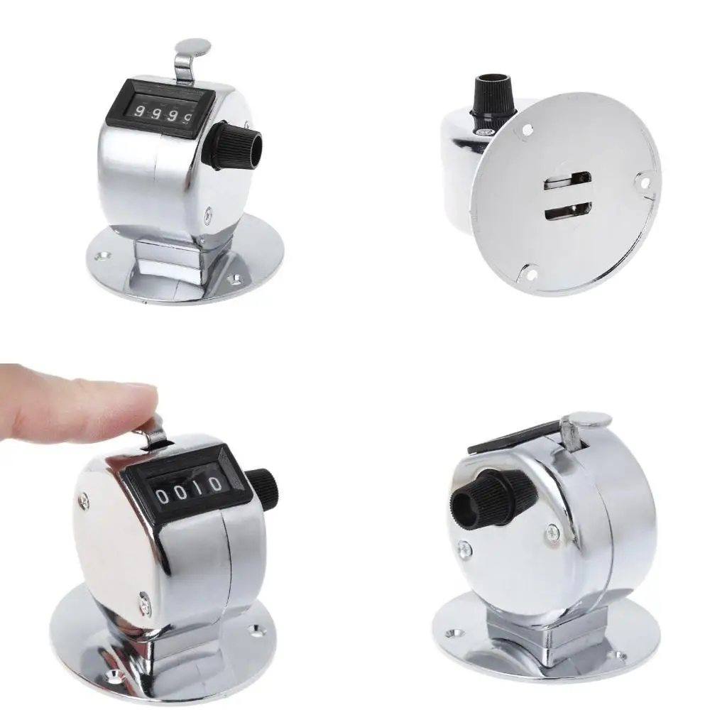 

Y1UD Hand Tally Counter with Round Base 4-Digit Lap Trackers Manual Clickers Metal Mechanical Count for Sport for Coach Casin