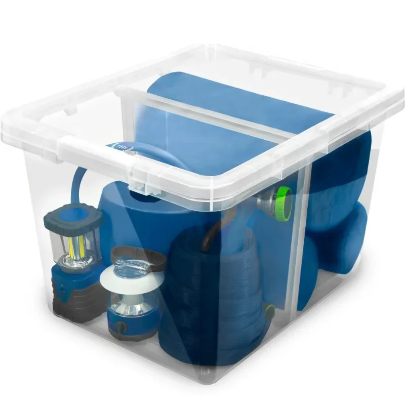 

70 Quart Clear Storage Bin with Divider, Adult, Set of 4 Free shippment