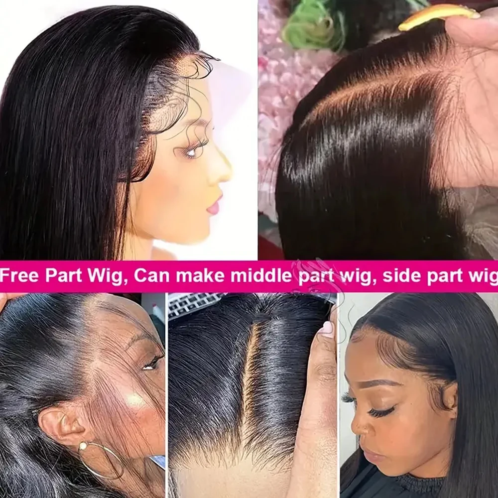 Hidden Strap 360 Full Lace Frontal Wig Human Hair Bone Straight 360Glueless Wigs Human Hair Upgrade Invisible Drawst 250 Density