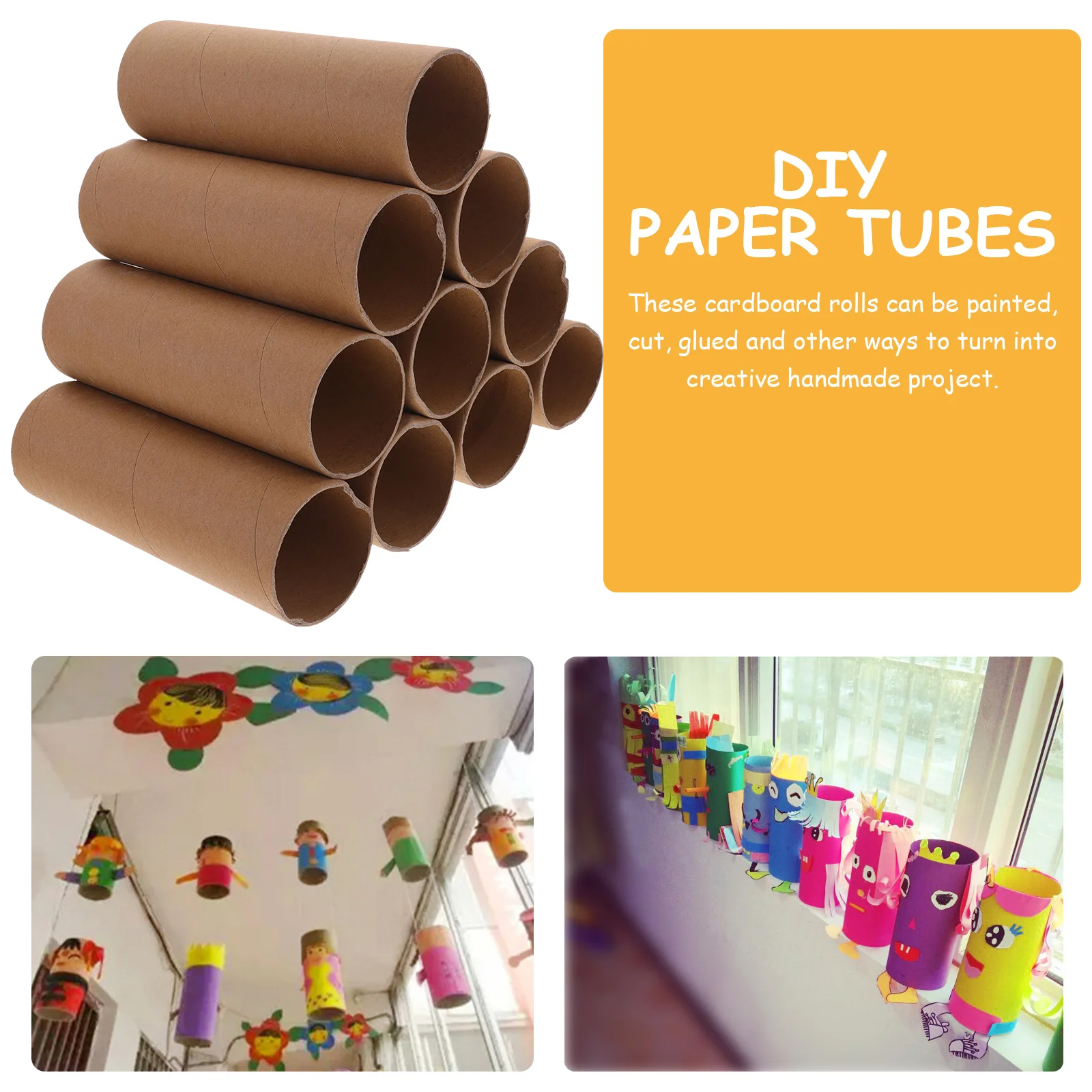 12 Stuks Lege Toiletpapier Rollen Voor Ambachten Maken Bruin Kartonnen Buizen Voor Diy Diy Papier Buizen Papieren Handdoek Rollen Voor ambachten