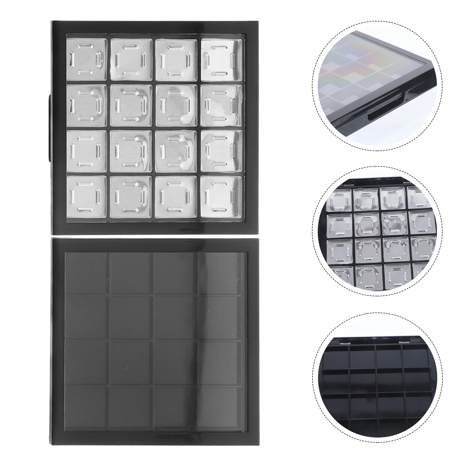 

2Pcs Eyeshadow Storage Box Multi-Grid Empty Organizer Durable Makeup Palette Case Carrying Lipstick Holder