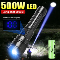 500W Super High Power LED Flashlights With USB Rechargeable Portable LED Lantern Waterproof Torch For Outdoor Fishing 18650 EDC