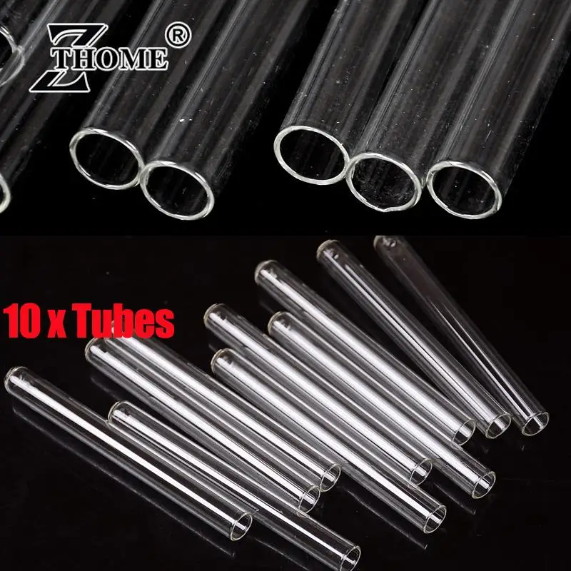 10Pcs 100 mm Glass Blowing Tubes 4 Inch Long Thick Wall Test Tube