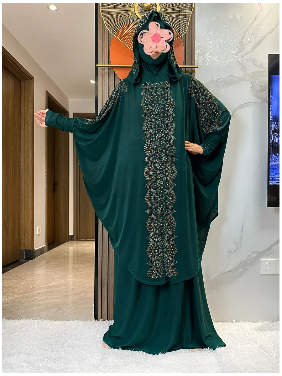 Two Piece Set Dress  Hijab Long Khimar Skirt Sets Islamic Niqab jilbab Women Eid Morocco Muslim Abaya Set Women Prayer Garment