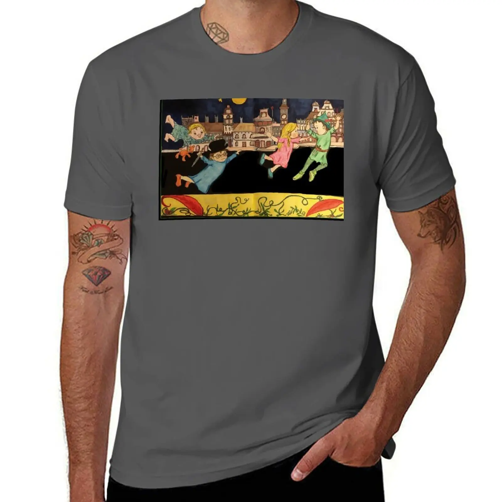 

Peter Pan “Off To Neverland” by Jan Shackelford T-Shirt fashion shirts blue archive men clothing