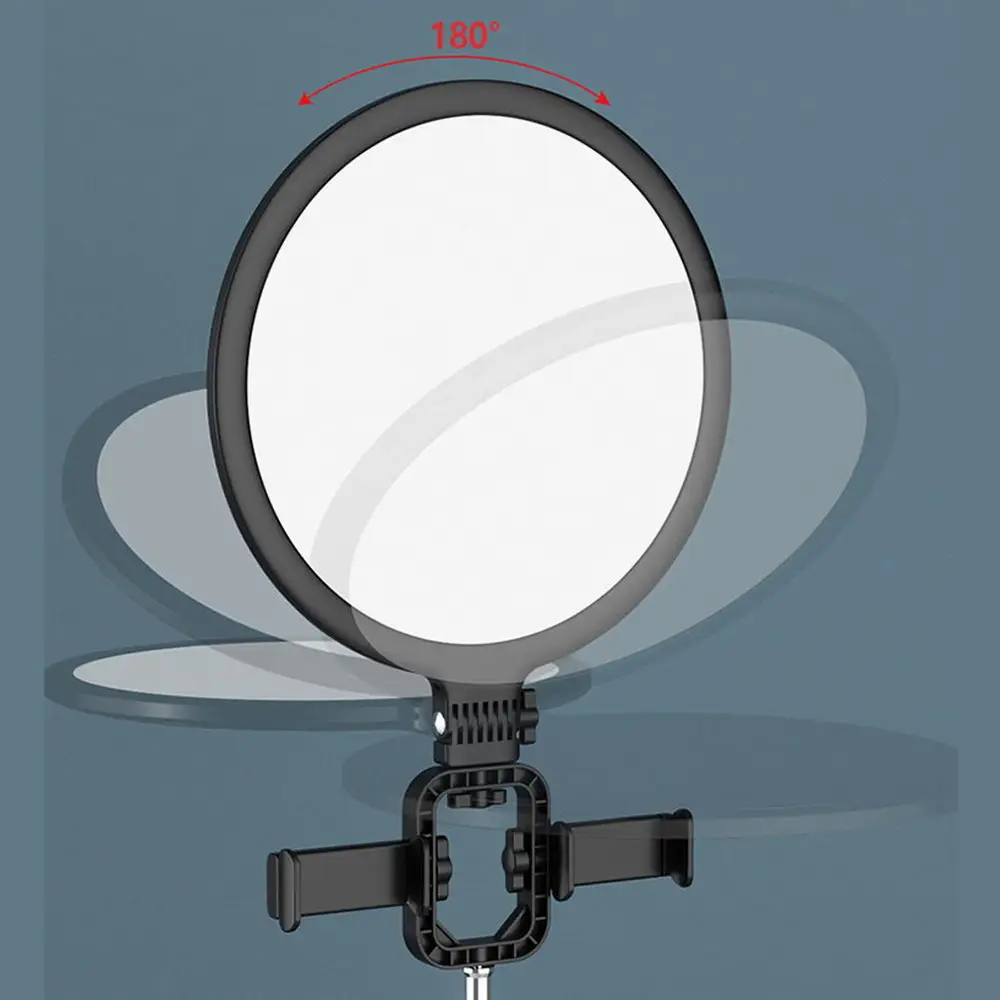 Lampu cincin LED, 8 inci 26Cm, lampu Desktop untuk kamera Video siaran langsung dengan pemegang untuk rias swafoto Vlog