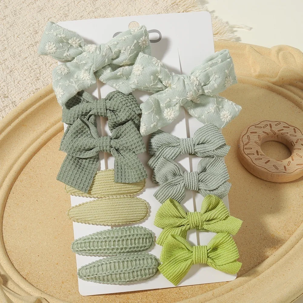12-teiliges Set Mädchen Haarspangen mit Schleife, Niedliche Stoff-Haarklammern, Rutschfeste Haarnadeln für Kleinkinder, Kinder und Teenager, Haaraccessoires – Detail 7