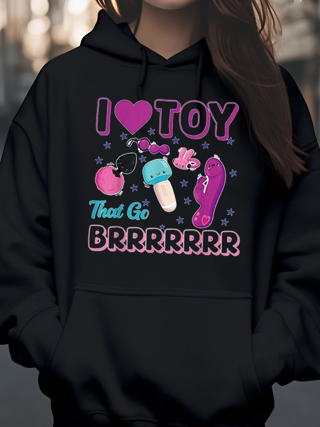 

Толстовка с принтом I Love Toy That Go Brrrrr для женщин, повседневная одежда, модная одежда для взрослых