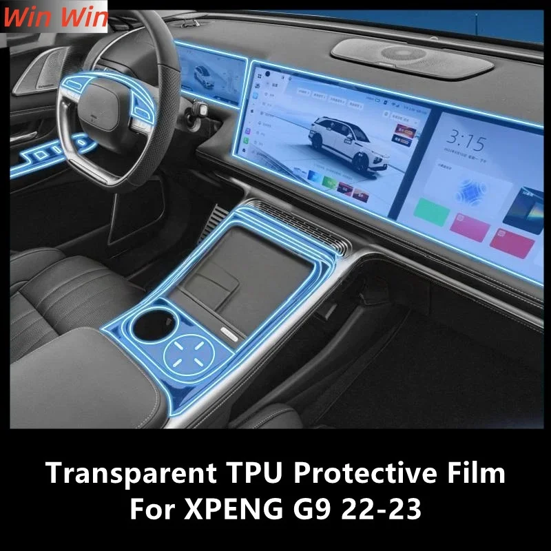 

For XPENG G9 22-23 Car Interior Center Console Transparent TPU Protective Film Anti-scratch Repair Film Accessories Refit