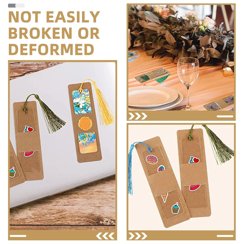 1 Set Kraft Paper Bookmark Sleeves Sturdy Organizer Storage Display Holder Protector Diy Accessories Sleeve Packaging Reading