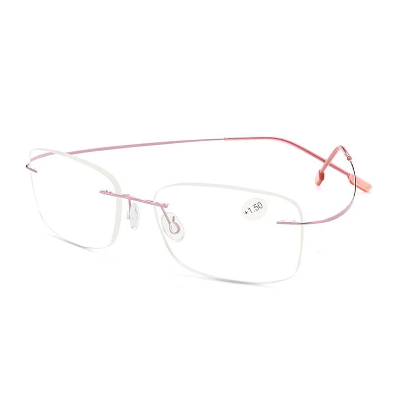 Lunettes de lecture légères sans monture pour hommes et femmes, montures à ressort, lecteur flexible, 9 couleurs, + 100 + 150 + 200 + 300 + 350 + 400