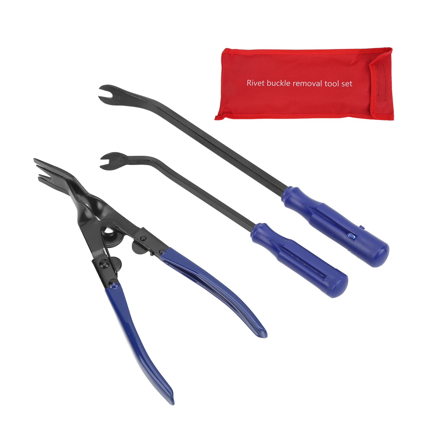 

3PCS Rivet Buckle Removal Tool Light Plier Set Blue Auto Repairing with Oxford Storage Bag