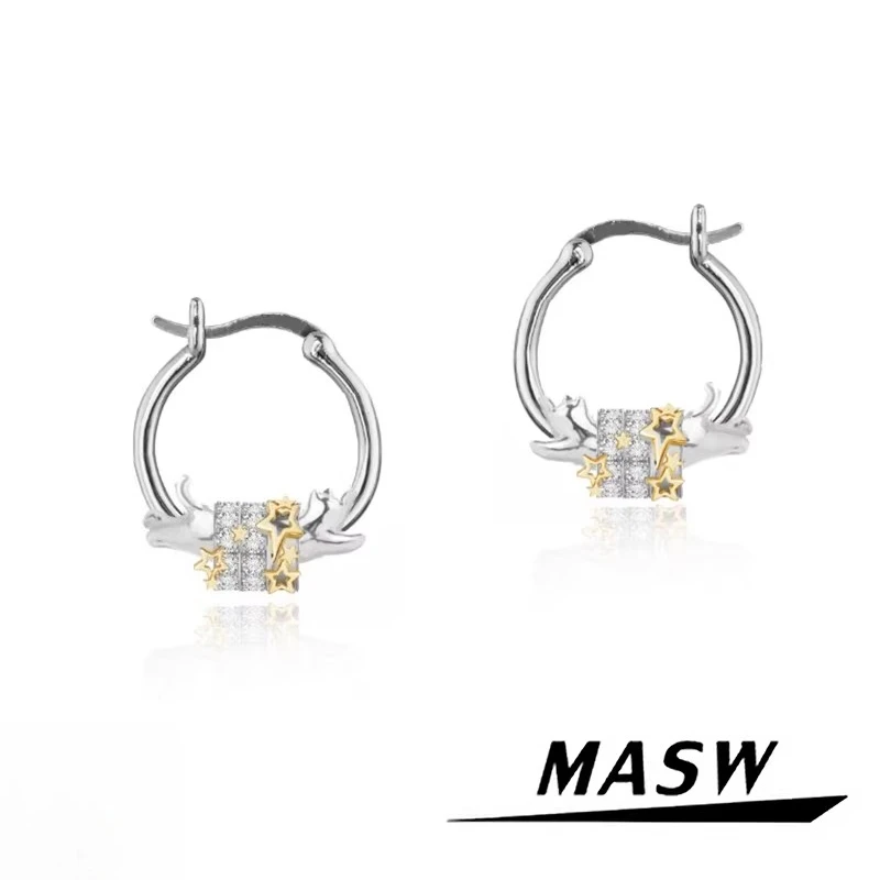 

MASW Original Design Simply Cute style Metal Cat Earrings For Women Party Gifts Fashion Jewelry Popular Accessories