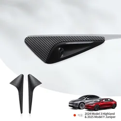 YZ Turn Signal Camera Trim Cover forTesla Model3Y 202-2026 Accessories Side Leaf Board Protector ABS Matte Carbon Fiber Pattern