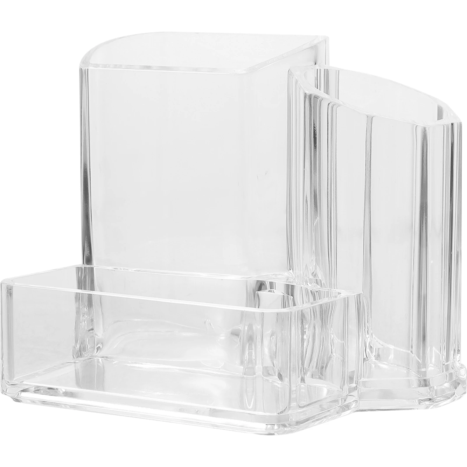 Makeup Brush Storage Box Clear Acrylic Pen Cup Desktop Organizer Tools Holder Transparent Stationery Container For Pens Pencils