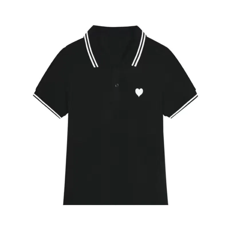 Polo Hals Shirt Voor Vrouwen 100 Katoenen Vrouw T Borduurwerk Knop Grafische Slanke Koreaanse Kleding Trend 2024 Jeugdige Elegante Stijl