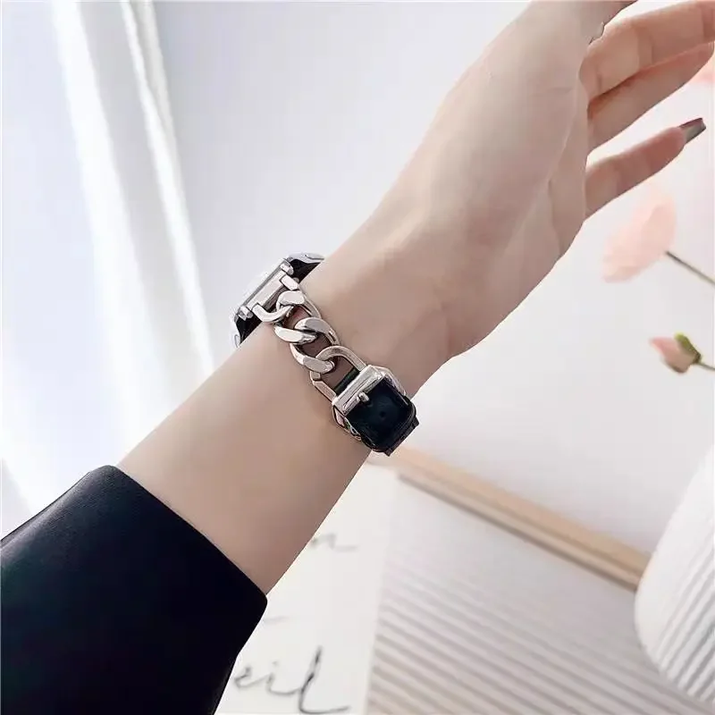 Superior สายนาฬิกาหนังสําหรับ Samsung Galaxy Watch 7 FE 5 Pro 4 6 คลาสสิก 44 มม.40 มม.สร้อยข้อมือกีฬา correa band