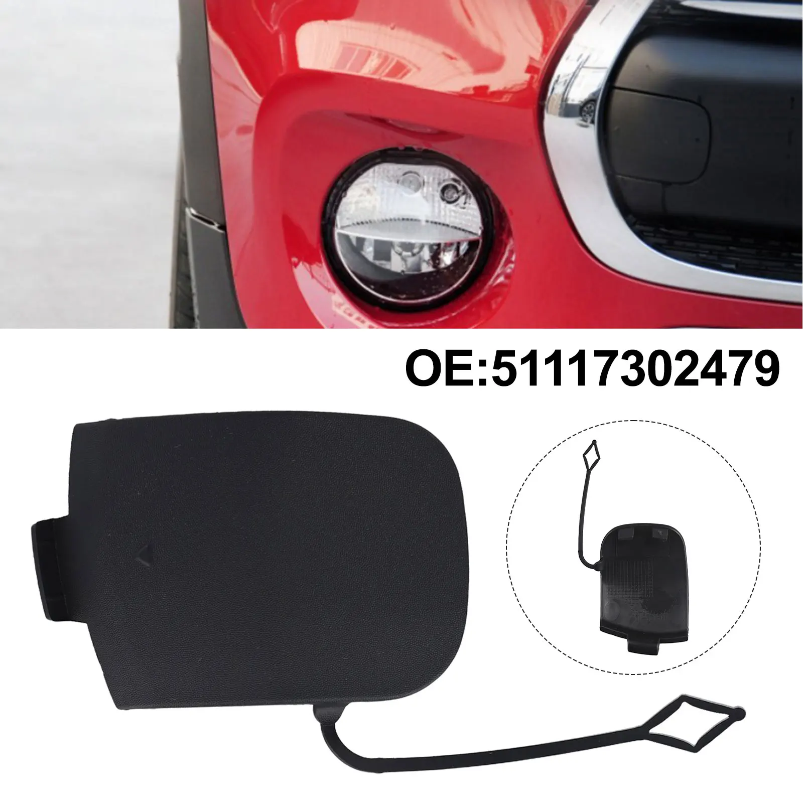 Mini F55 F56 F57 Trailer Cover Mini F55 F56 F57 Towing Eye Cover Easy To Install Anti-corrosion Plug And Play Car Repair