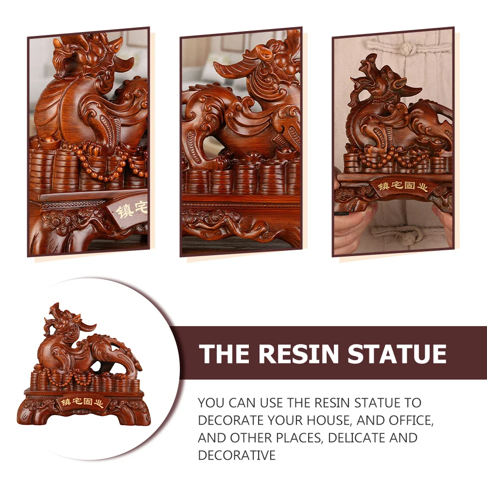 

High-End Resin Statue Ornament Home Resin Statue Desktop Ornament Office Desktop Decor Elegant Handicraft Simulated Woodgift