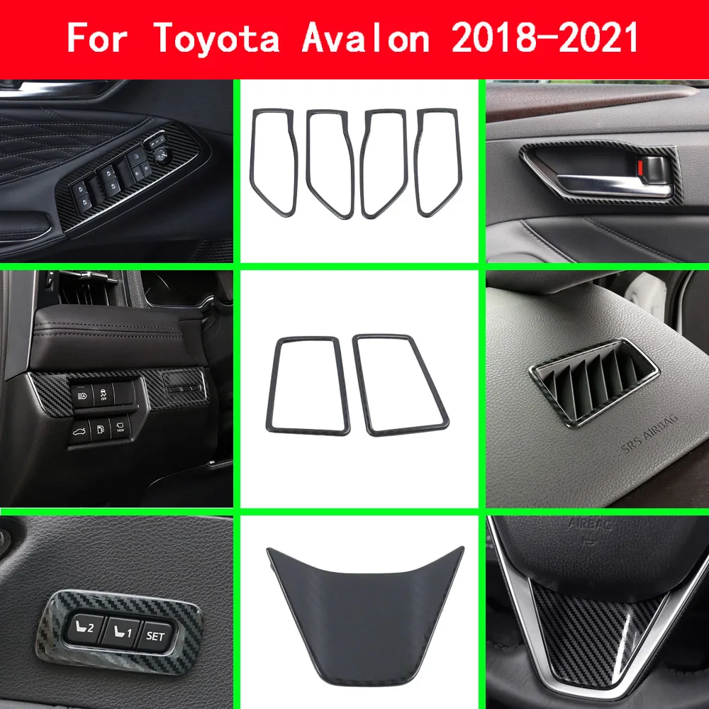 

Carbon Fiber-Steel-Stick Control Air-Condition Trim Seat Adjustment Switch Cover For Toyota Avalon XX50 2019 2020-2022-2024