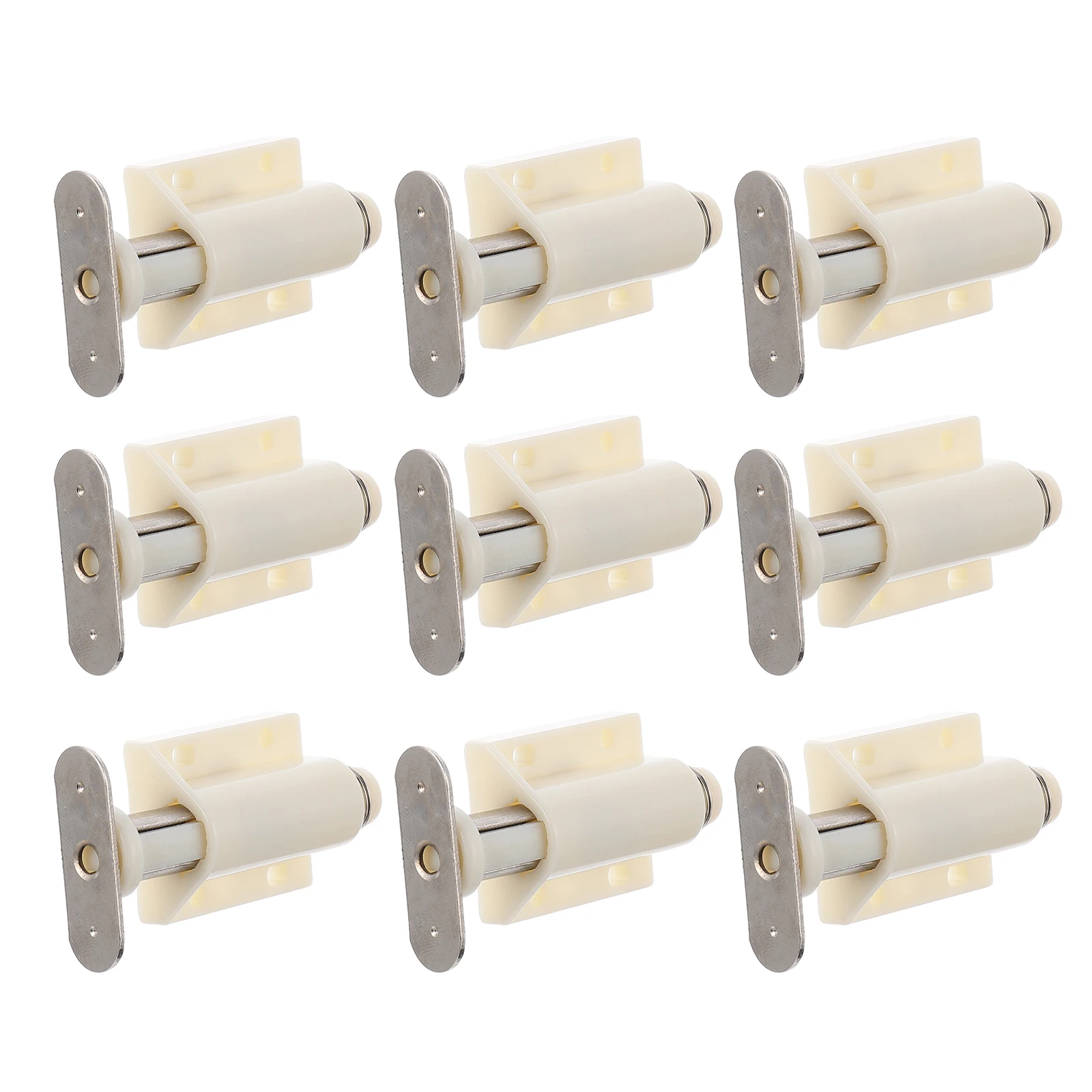 

10 pcs Door Rebounder Rebounder Magnetic Buffer White Plastic Hardwares Self Closing Small Size Easy Install