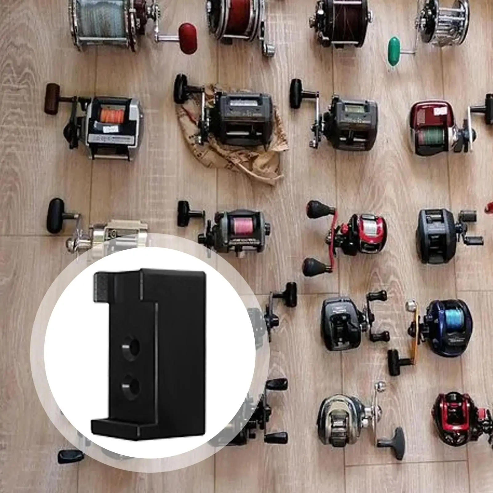 Wall Mount Fishing Reel Holder Space Saving Quick Release Accessories Display Rack Water Drop Wheel Spinnings Wheel Universal​