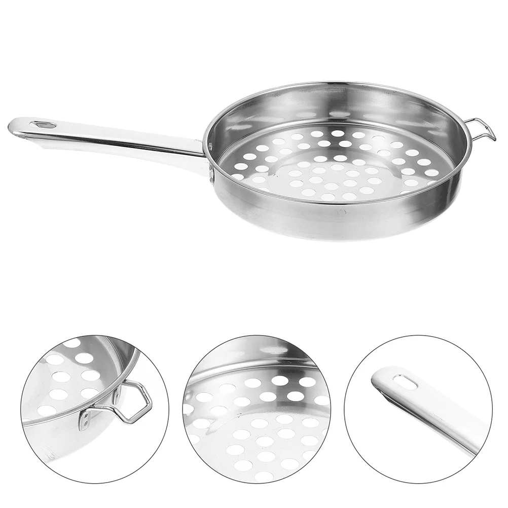 

2Pcs Stainless Steel Slotted Spoon Flat Bottom Large Hole Strainer for Seafood Pasta Vegetable Fruit Drying Basket Kitchen