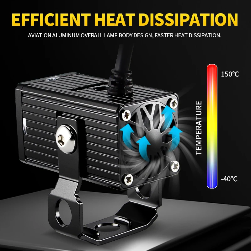 1Set Motorcycle Additional LED Headlight White High Low Beam Spotlight Assembliy Canbus Fits For Motocycle Universal Lights 60W