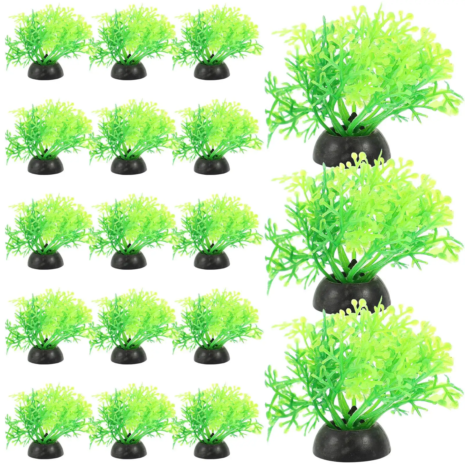 

20 Pcs Tall Aquarium Plants Plastic Fish Tank Decorations Realistic Modeling Durable Safe Water Thick Bottom L scape Accessories