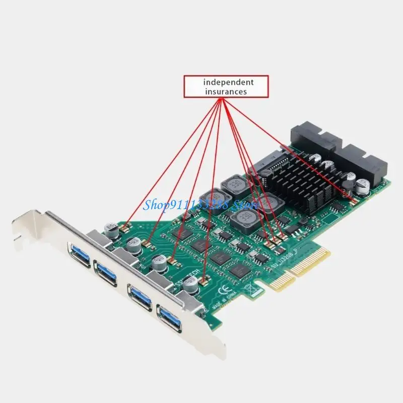 G88D Professional PCI-E to USB PCI for Express Expansion Card for Desktops (8 Por