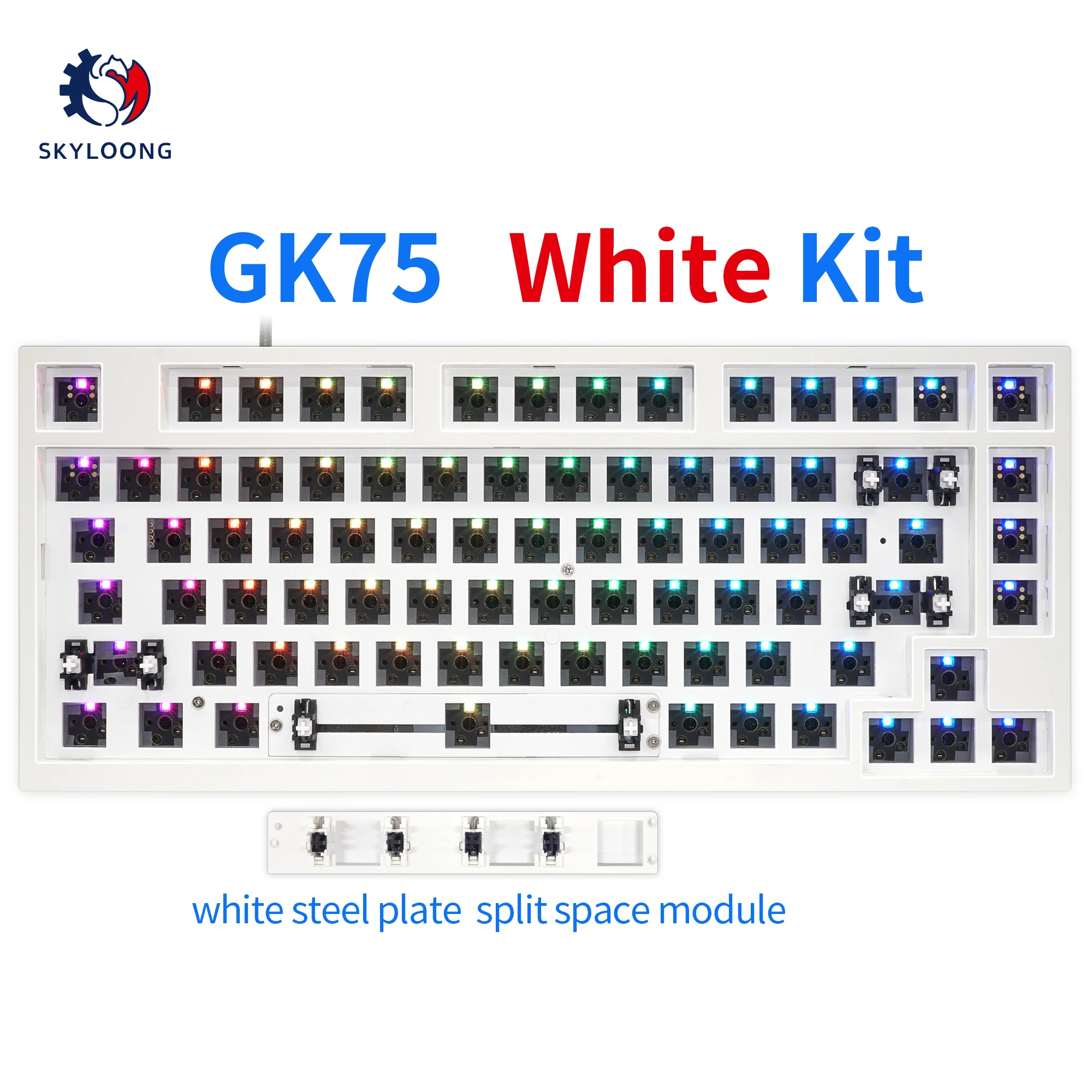 Imagem -04 - Kit de Teclado Mecânico Programável Personalizado Gk75 Junta Hot Swappable Suporte Split Keybar Rgb Switch Leds Software tipo c 75