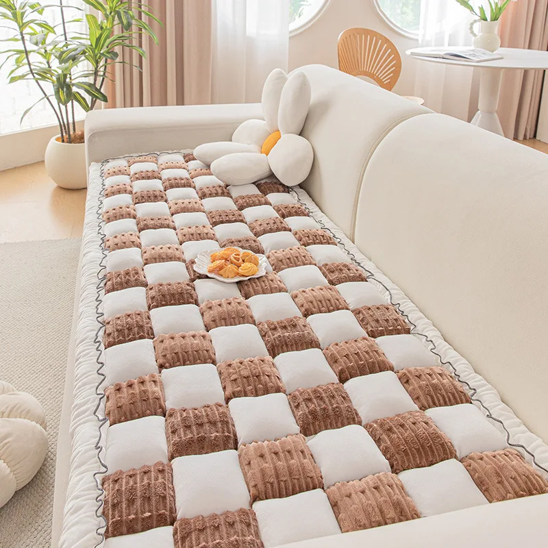 

2025 Simple Sofa Cover Cloth Thickened Bay Window Pad Anti Slip Skin Friendly Soft Sofa Cushion Cover Suitable for All Seasons