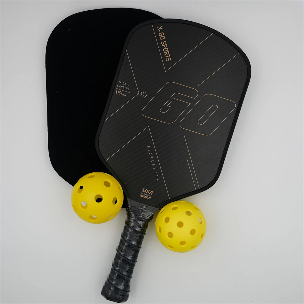 Pickleball Paddle Thermoformed 16mm Thick Core 3K Friction Carbon Fiber Texture Surface pro paddle