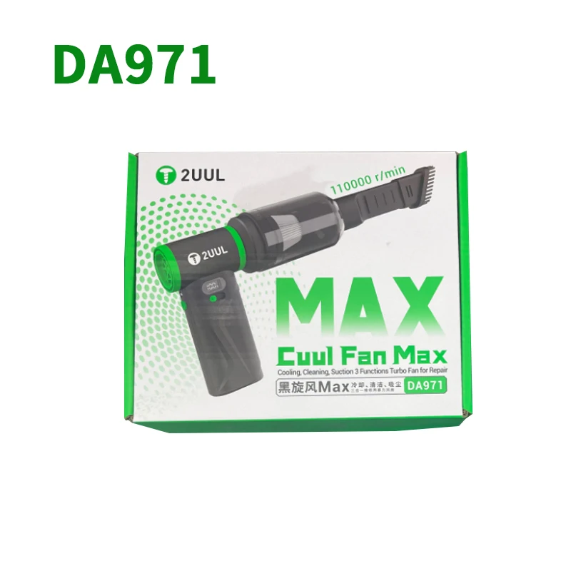 2UUL DA971 Electric Air Duster Vacuum Cleaner Cooling Fan Set with Multi Nozzles for Mobile Phone Computer Keyboard Repair Tool